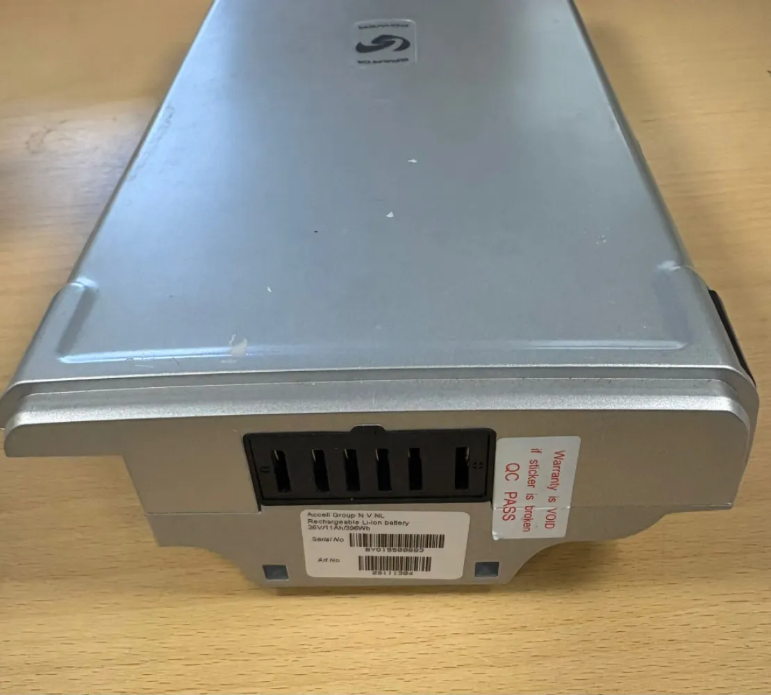 Sparta E-400 fietsaccu - 36V - 11Ah - 396Wh - zilver - Gereviseerd